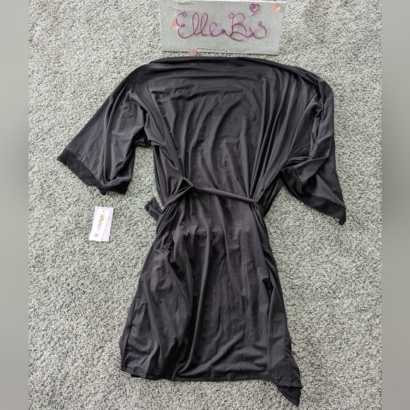 NWOT Joyspun Soft Black Robe L/XL - Picture 2 of 5